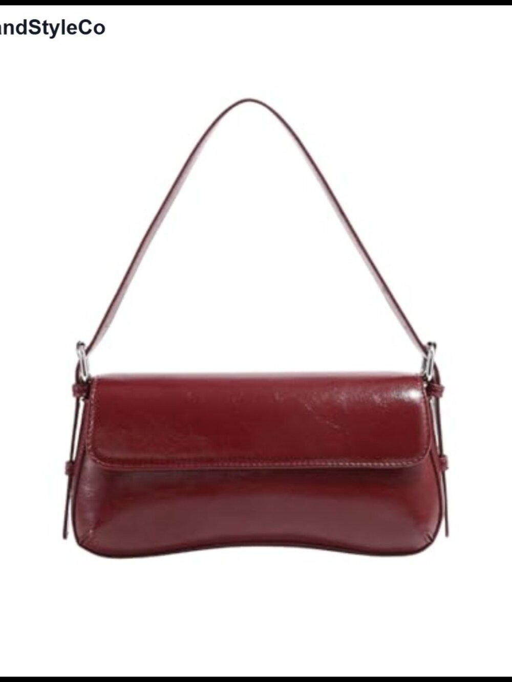 Faux Oiled Leather Flap Shoulder Bag Hobo Purse Y2K Trendy Handbag Adjustable